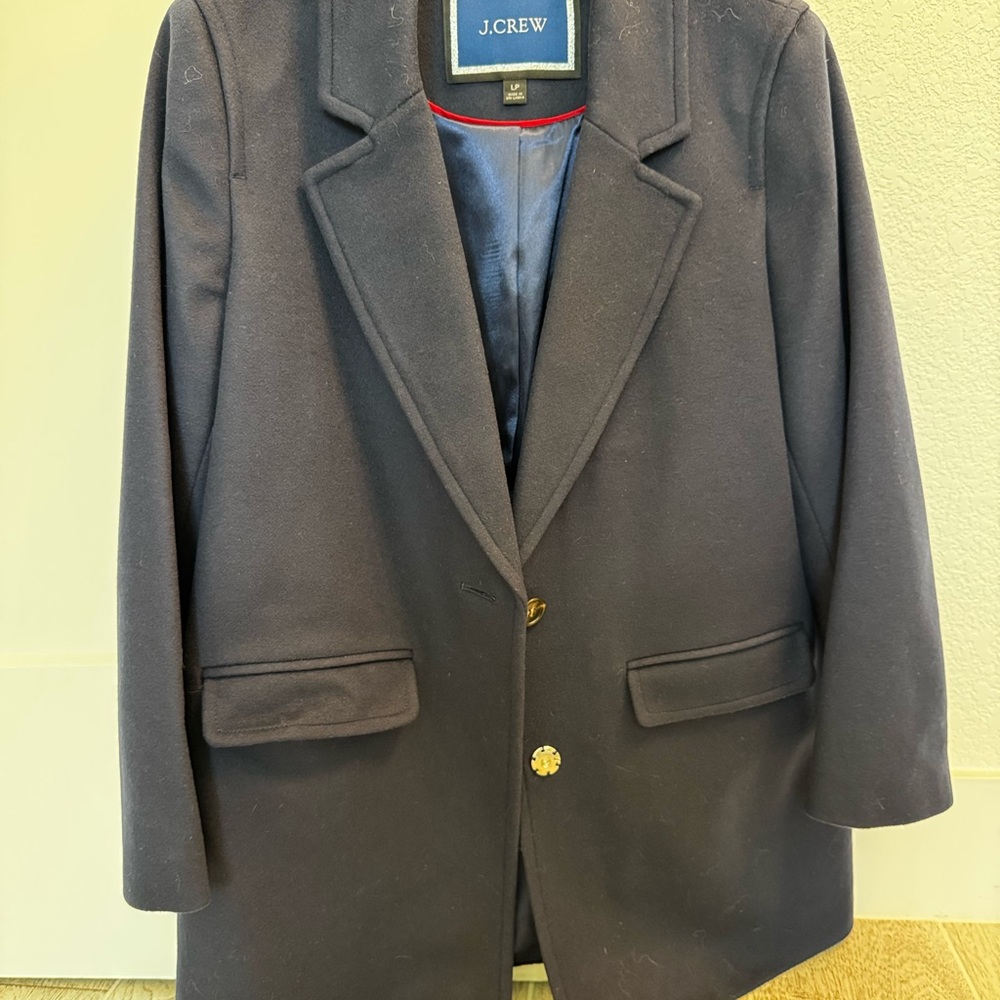 NWOT- JCrew Women’s Navy Wool Coat  with Gold Buttons